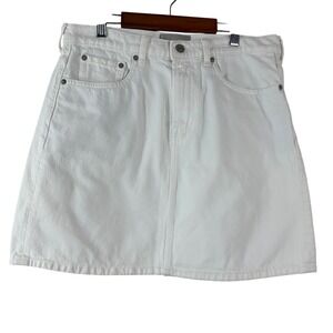 Everlane Women's Skirt White 100% Organic Cotton The‎ Denim Skirt Mini Size 30